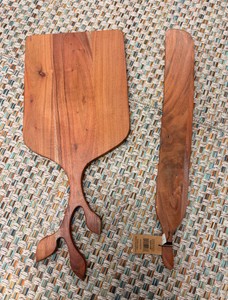 Creative Co-Op Acacia Wood Cheese Board &amp Acacia Wood Cutting Board  Set of 2