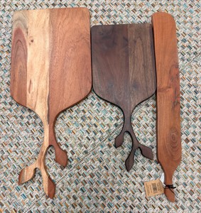 Creative Co-Op Acacia Wood Charcuterie, Cheese &amp Cutting Boards  Set of 3