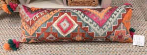 Classic Home Boho Tribal Lumbar Throw Pillow 13 x 35  Multi Color