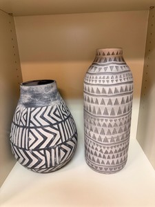 Uttermost Natchez Earthenware Geometric Decorative Vases  Set of 2