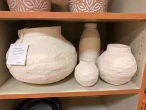 Uttermost Legacy White Textured Ceramic Decorative Vases  Set of 4