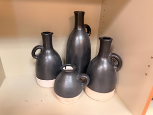 Black Ceramic Jug Decorative Vases  Set of 4
