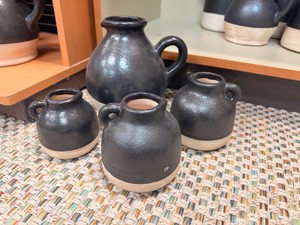 Black Ceramic Jug Decorative Vases  Set of 4