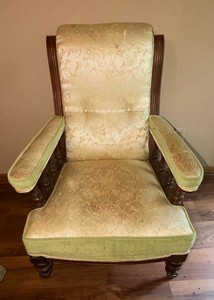 Antique Victorian Eastlake Upholstered Platform Chair.