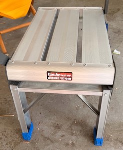 Haul-Master Folding Aluminum Working Platform Step Bench  350 lb Capacity