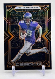 Justin Jefferson 2022 Obsidian Orange 6675 Minnesota Vikings Football Card No. 55