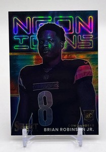Brian Robinson Jr. 2022 Select Neon Icons Tie-Dye Bookend 2525 Rookie Football Card No. NI-19