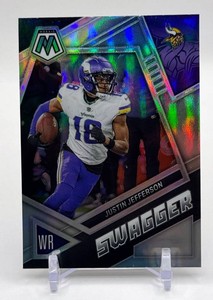 Justin Jefferson 2023 Mosaic Swagger Silver Prizm Minnesota Vikings Football Card No. SS-JJ