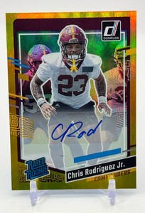 Chris Rodriguez Jr. 2023 Donruss Gold Auto 1325 Rookie Football Card No. 398