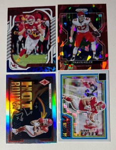 Travis Kelce 4-Card ParallelInsert Football Card Lot