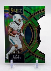 Devon Achane 2023 Select Die-Cut Lime Green 450499 Rookie Football Card No. 176