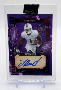 Jayden Reed 2023 Wild Card 5-Card Draw 14 Auto Rookie Football Card No. 5CDM-52