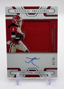 James Cook 2022 National Treasures Rookie Patch Auto Rookie Football Card 4699 No. SS-JCO