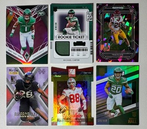 New York Jets 6-Card NumberedSwatch Rookie Football Card Lot