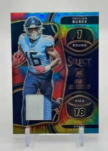 Treylon Burks 2022 Select Draft Selections Tie-Dye 1825 2-Color Swatch Rookie Football Card