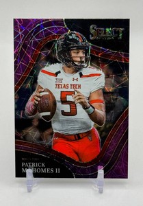 Patrick Mahomes 2022 Select Draft Picks Purple Lazer Football Card No. 124