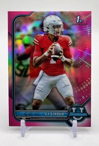 CJ Stroud 2022 Bowman University 1st Bowman Pink Rookie Football Card No. 3