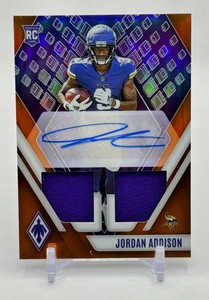 Jordan Addison 2023 Phoenix Rookie Patch Auto Orange 043100 Minnesota Vikings Rookie Football Card No. RAJ-JA