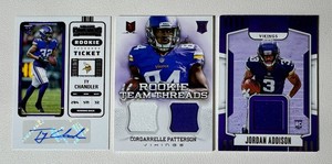 Minnesota Vikings 3-Card SwatchAuto Football Card Lot