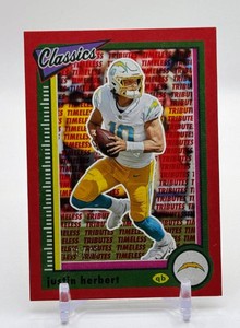 Justin Herbert 2022 Classics Timeless Tributes Red 1675 Football Card No. 49