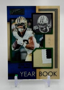 Chris Olave 2022 Playbook Yearbook Swatches Green 2325 Rookie Football Card No. YS-37