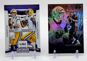 Joe Burrow 2-Card Rookie Football Card Lot
