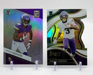 Jordan Addison 2-Card Numbered Minnesota Vikings Rookie Football Card Lot