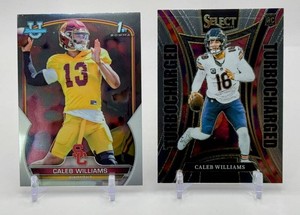 Caleb Williams 2-Card Rookie Football Card Lot