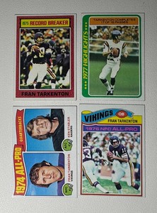 Fran Tarkenton 4-Card Minnesota Vikings Football Card Lot (2)