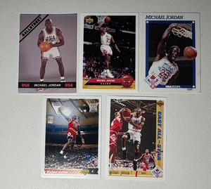 Michael Jordan 5-Card Basketball Card Lot