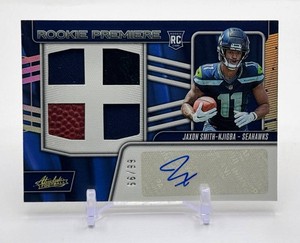 Jaxon Smith-Njigba 2023 Absolute Rookie Premier Materials Autograph 6699 Rookie Football Card No. RPMA-JSN