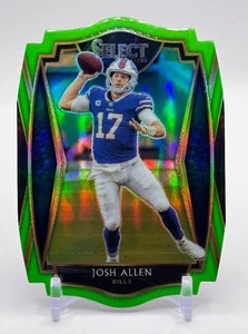 Josh Allen 2020 Select Die-Cut Neon Green Premier Level Football Card No. 121