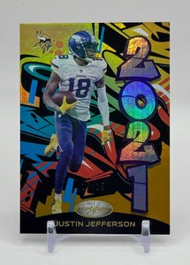 Justin Jefferson 2021 Certified Graffiti Mirror Gold (JerseyNumber) 1825 Minnesota Vikings Football Card No. 2021-11