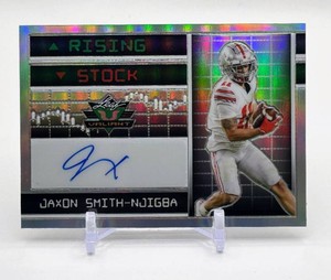 Jaxon Smith-Njigba 2023 Leaf Valiant Rising Stock Auto 710 Rookie Football Card No. VRS-JSN