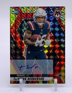 Treveyon Henderson 2025 Mosaic RedYellow Choice Auto Rookie Football Card No. 325