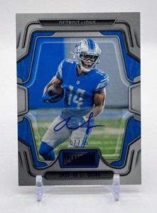 Amon-Ra St. Brown 2022 Playbook Blue Autograph 0725 Football Card No. 55