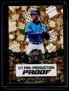 Ken Griffey Jr. 1 of 1 Pre-Production Proof Leaf Metal Baseball Card - ONLY ONE LIKE IT