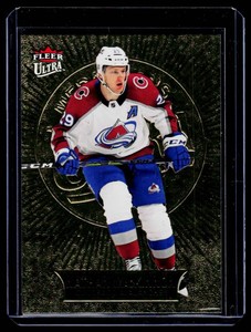 Nathan MacKinnon 200 Gold Medallion SP 2021-22 Flee Ultra #M-26 Numbered 039200 Hockey Card