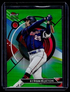 Byron Buxton 99 Green Refracto SP 2023 Topps Finest #98 Baseball Card