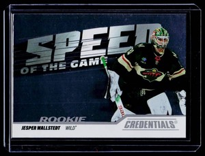Jesper Wallstedt RCInsert 2024-25 Credentials Speed of the Game #SGR-JW Minnesota Wild Rookie Hockey Card