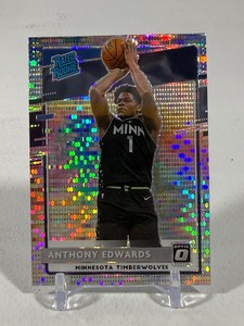 Anthony Edwards Silver Pulsar Prizm Rated Rookie 2020-21 Donruss Optic #151 Minnesota Timberwolves Basketball Card