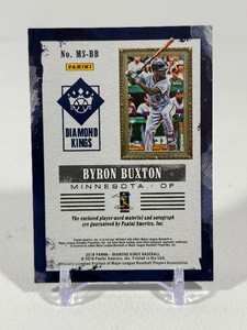 Byron Buxton Auto Dual Relic /35 2018 Donruss Diamond Kings Material Signatures #MS-BB Numbered 23/35 Minnesota Twins Baseball Card
