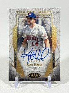 Kent Hrbek Auto On-Card 299 2022 Topps Tier One Talent #T1TA-KHR numbered 221299 Minnesota Twins Baseball Card