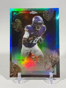 Justin Jefferson 199 Blue Refractor 2025 Topps Chrome Fortune 15 Minnesota Vikings Football Card