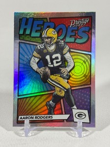 Aaron Rodgers Foil Insert 2022 Prestige Heroes #H-1 Green Bay Packers Football Card