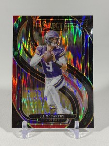JJ McCarthy RC Red and Black Shock 2024 Select Premier Level #134 Rookie Minnesota Vikings Football Card