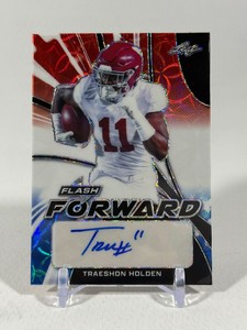Traeshon Holden Auto Numbered 45 2022 Leaf Flash Forward RWB Kaleidescope #FF-TH1 Football Card
