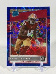 Brandon Aiyuk RC 2020 Donruss Optic Blue Slope Rookie Football Card #169
