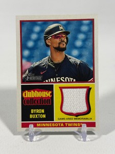 Byron Buxton Relic 2025 Topps Heritage Clubhosue Collection Game-Used #CCR-BBU Minnesota Twins Baseball Card