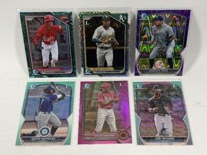 2022-24 Bowman Chrome Color Refractor Numbered 6-Card Baseball Lot